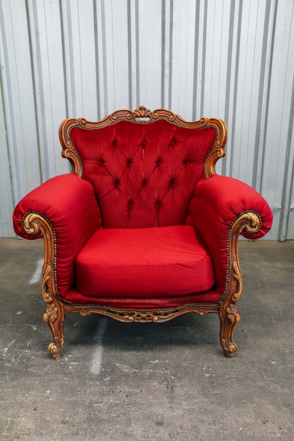 red sitting chair